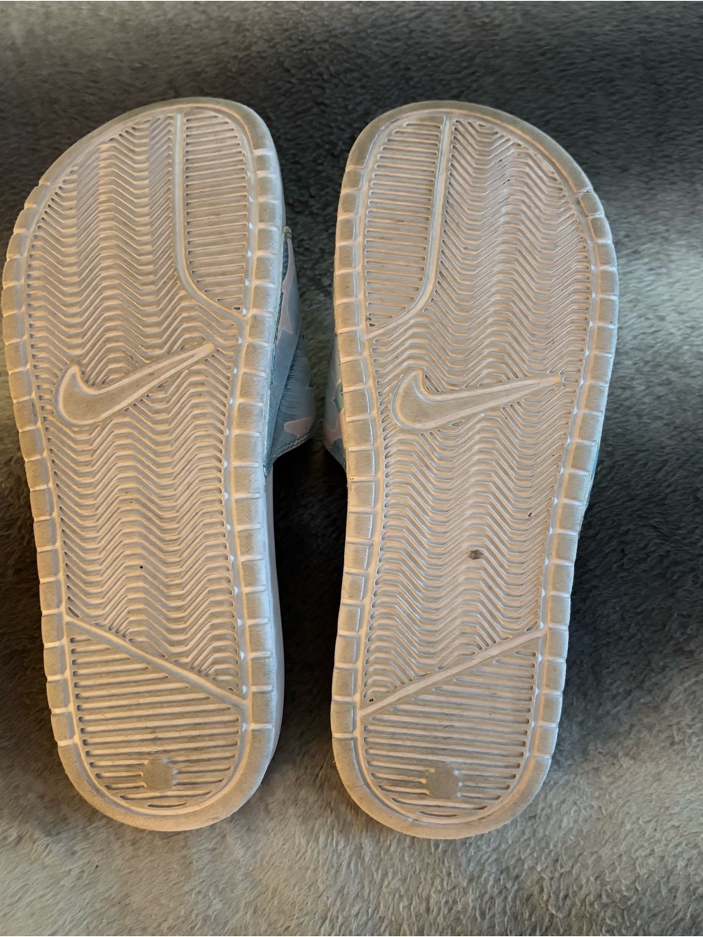 Nike Benassi JDI Tropical Floral Palm Leaf Slide Sandals White Blue Women 8.5 - Picture 12 of 13